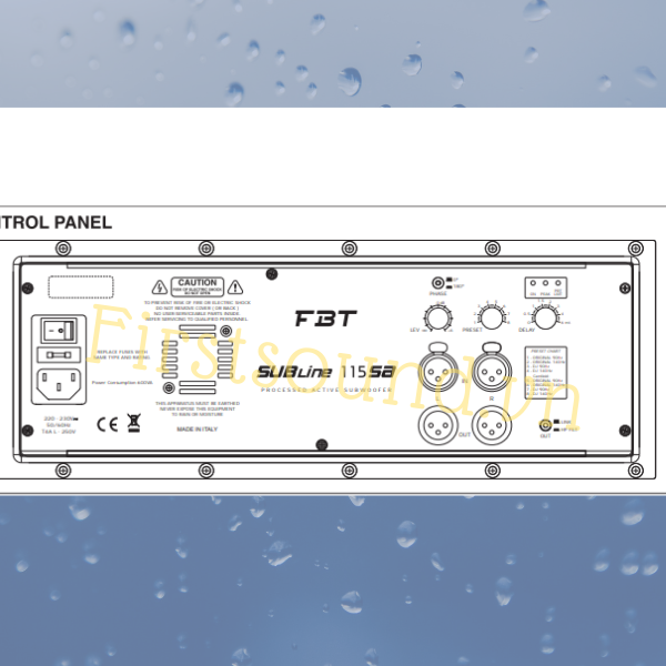 Mặt sau của loa FBT Subline 115SA có đầy đủ jack cắm, đầu vào và đầu ra Mặt sau của loa FBT Subline 115SA có đầy đủ jack cắm, đầu vào và đầu ra