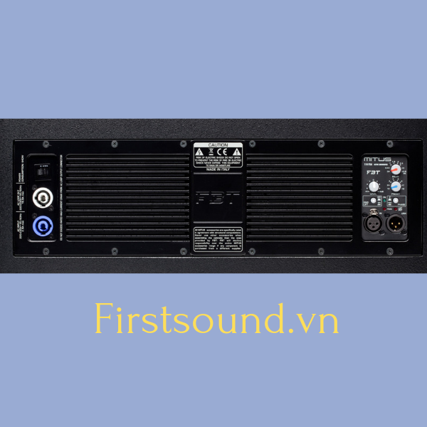 Mặt sau của loa FBT MITUS 118FSA có đầy đủ jack cắm và volume điều chỉnh âm thanh Mặt sau của loa FBT MITUS 118FSA có đầy đủ jack cắm và volume điều chỉnh âm thanh