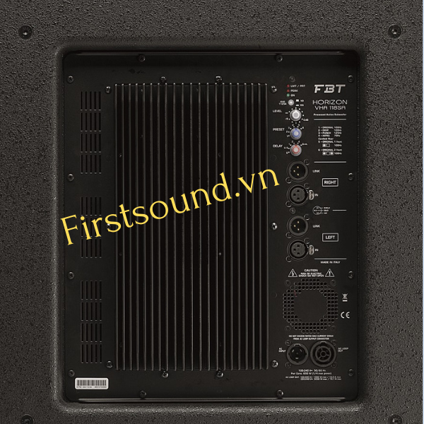 Mặt sau của loa HORIZON VHA 118SA có đầy đủ jack cắm và volume điều chỉnh Mặt sau của loa HORIZON VHA 118SA có đầy đủ jack cắm và volume điều chỉnh