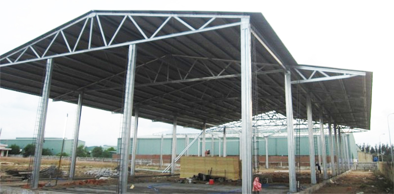 Nhà xưởng khung thép mái tôn