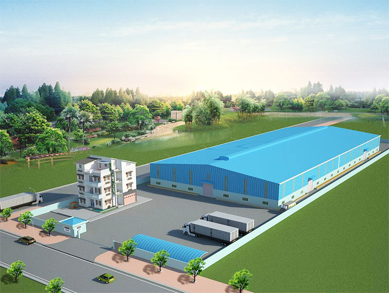Các mẫu nhà xưởng thép tiền chế có quy mô lớn thường được xây dựng theo cụm hoặc khu