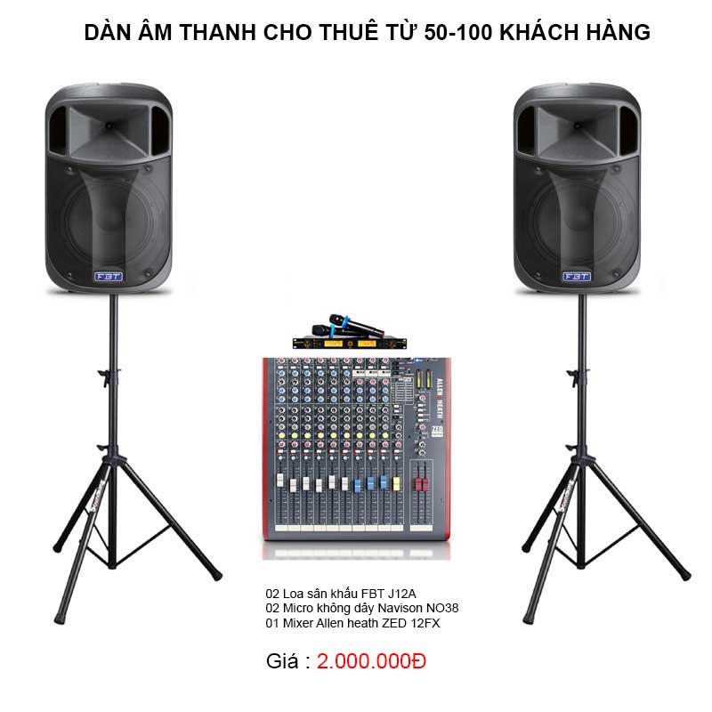 Dàn cho thuê âm thanh sự kiện 50-100 khách