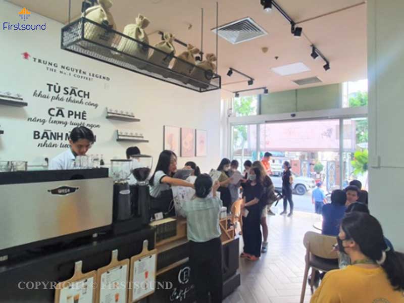 loa nhà hàng của First Sound lắp đặt cho quán cafe E-Coffee