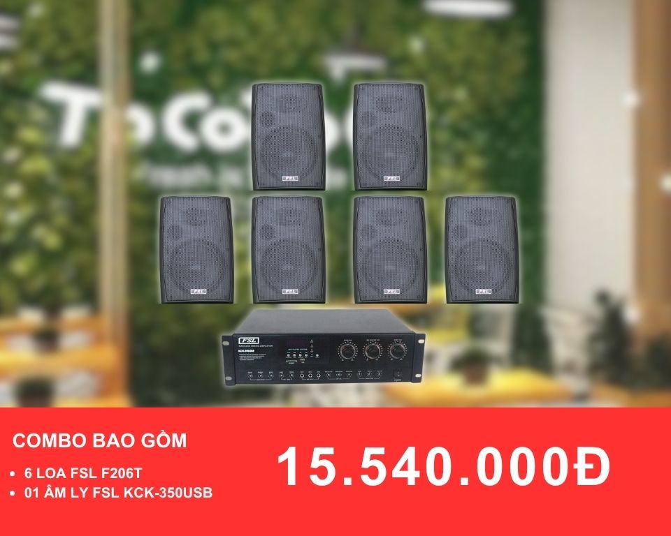 Loa treo tường FSL F206T Dành cho quán trà sữa diện tích 100-200m2