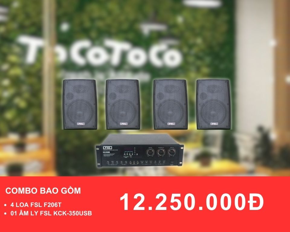 Loa treo tường FSL F206T Dành cho quán trà sữa diện tích 50-100m2