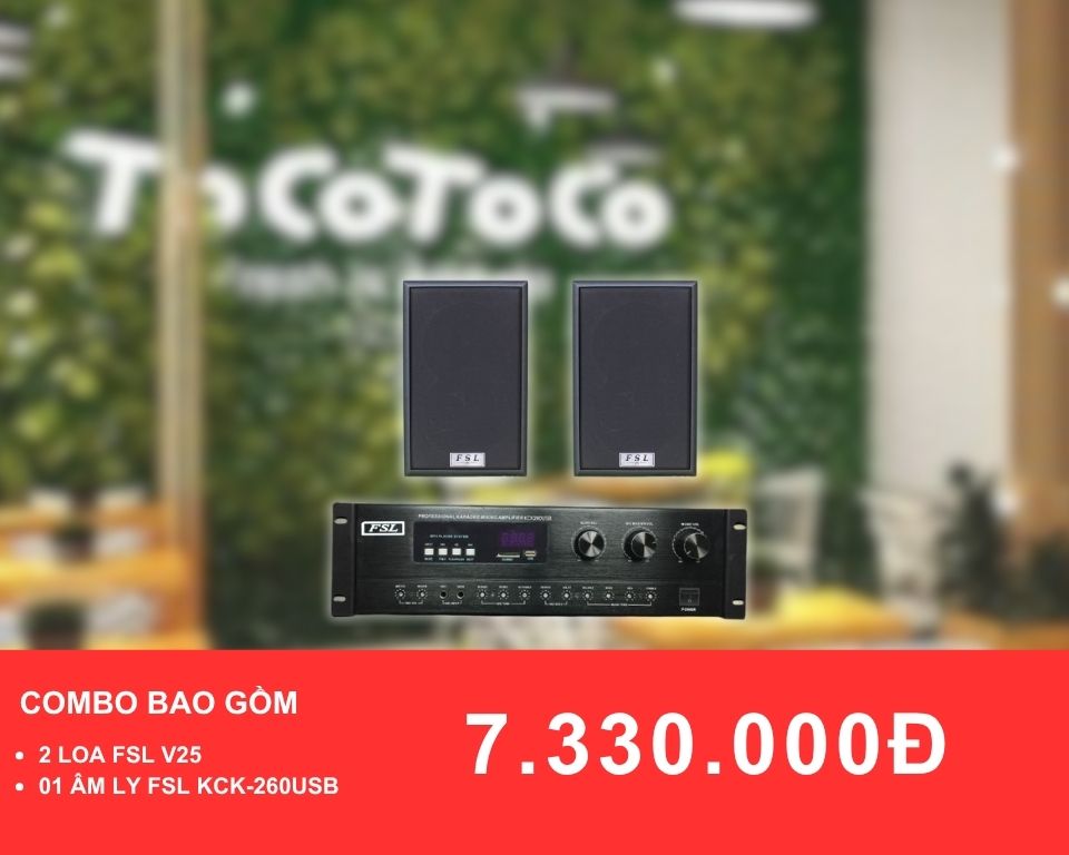 Loa treo tường FSL V25 Dành cho quán trà sữa diện tích dưới 50m2