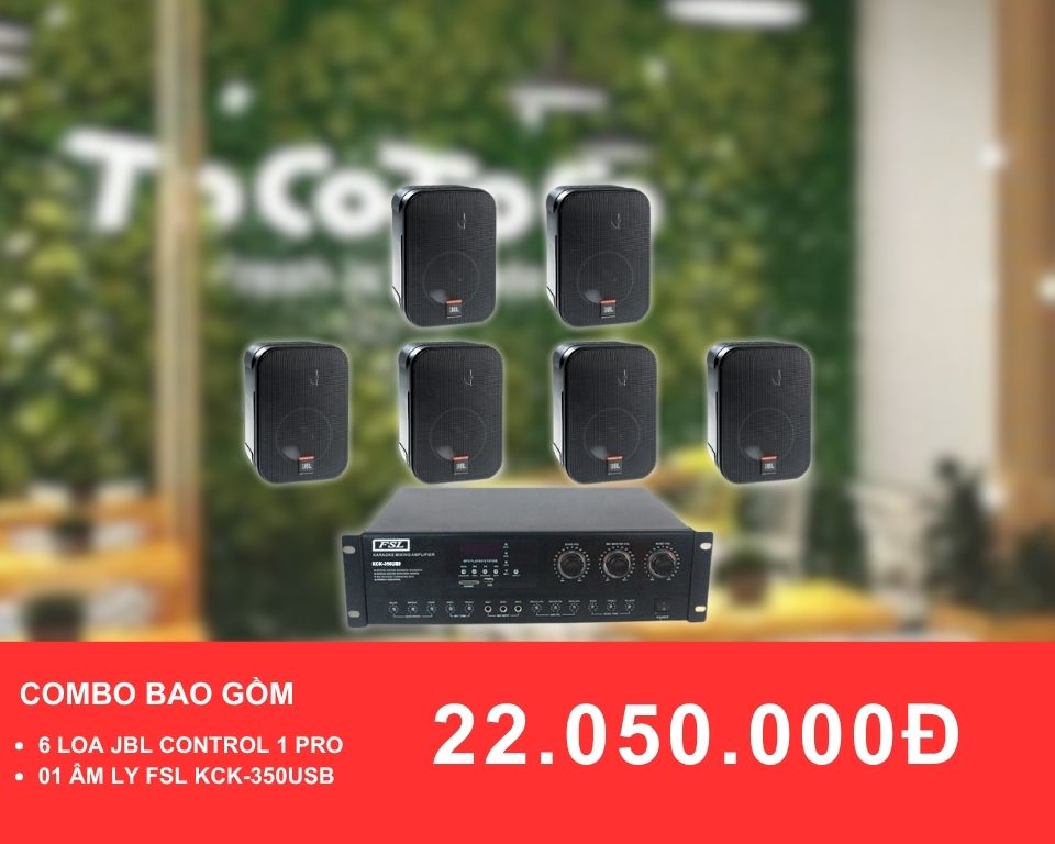 Loa treo tường JBL Control 1 pro Dành cho quán trà sữa diện tích 100-200m2