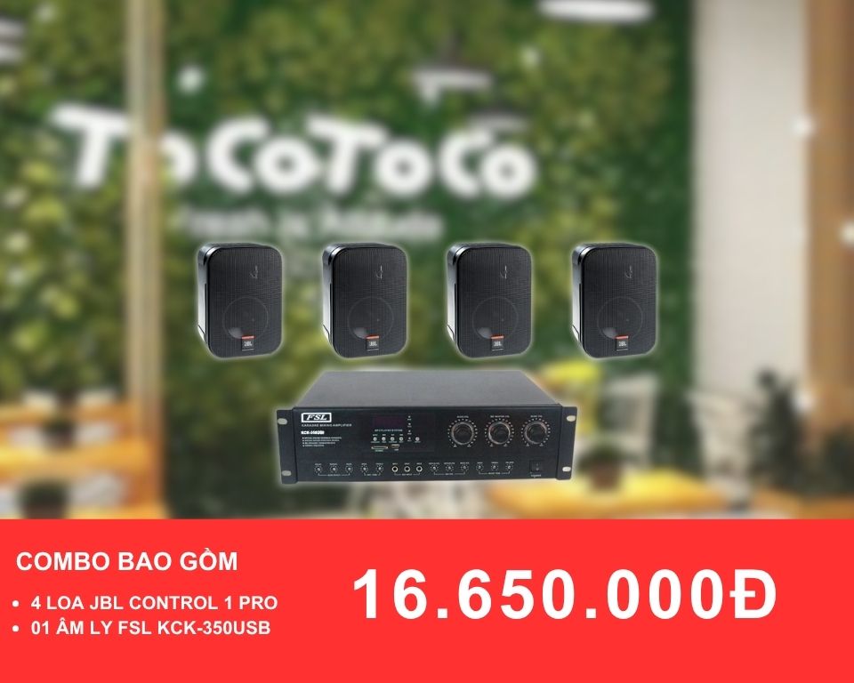 Loa treo tường JBL Control 1 pro Dành cho quán trà sữa diện tích 50-100m2