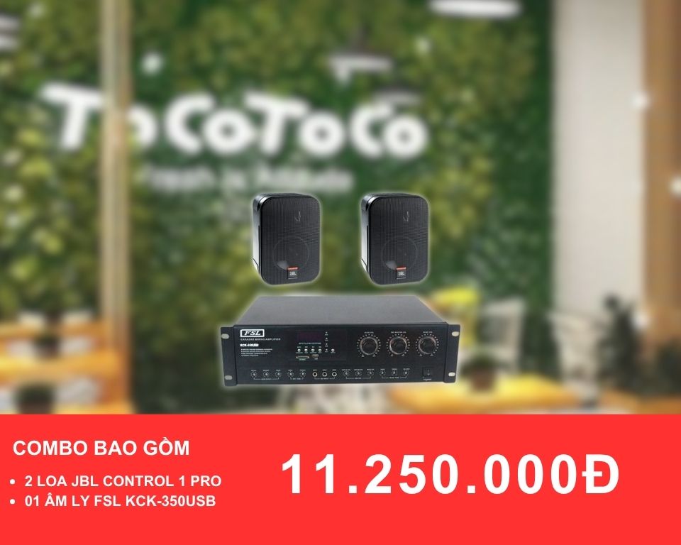 Loa treo tường JBL Control 1 pro Dành cho quán trà sữa diện tích dưới 50m2