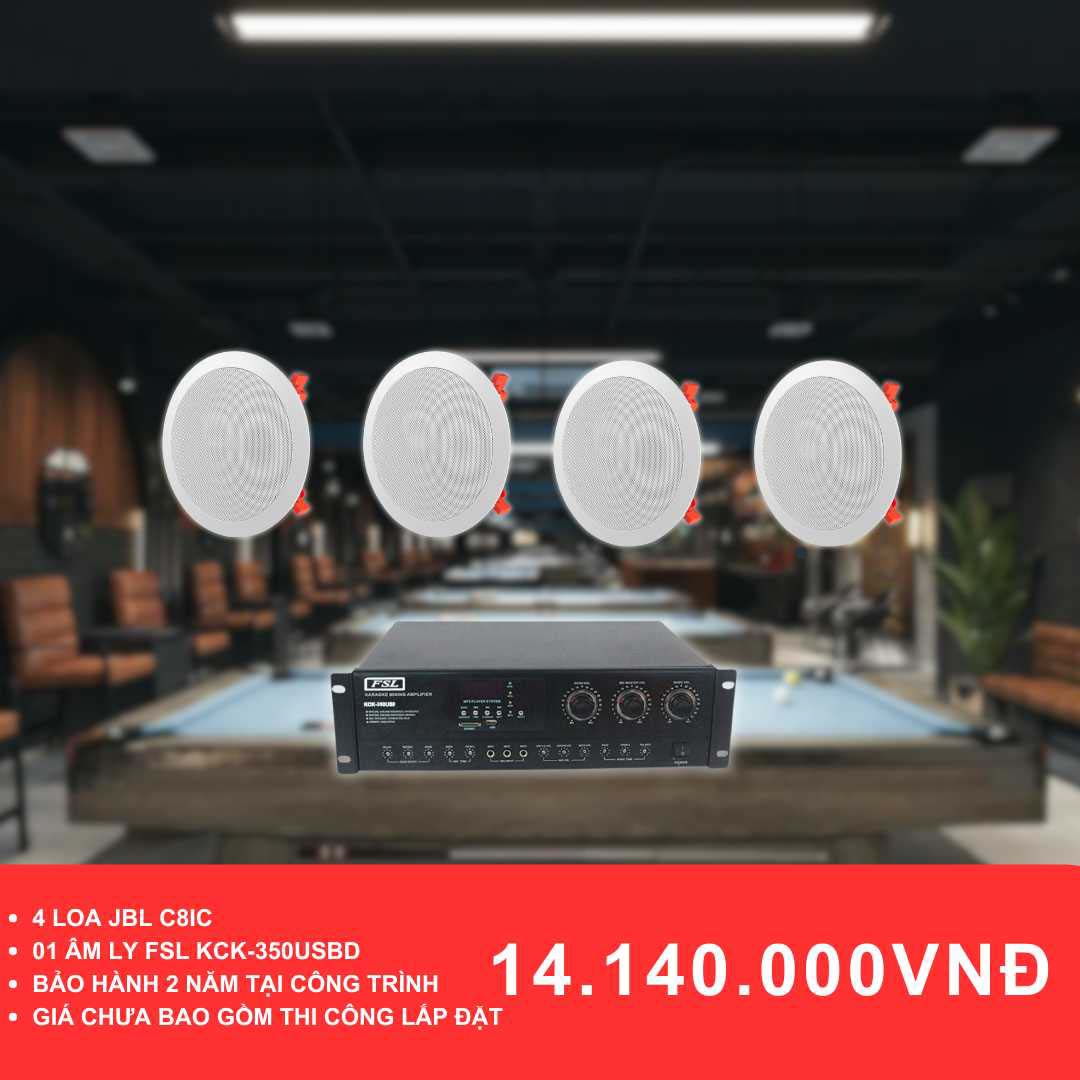 Loa âm trần C8IC cho quán bida diện tích dưới 100m2