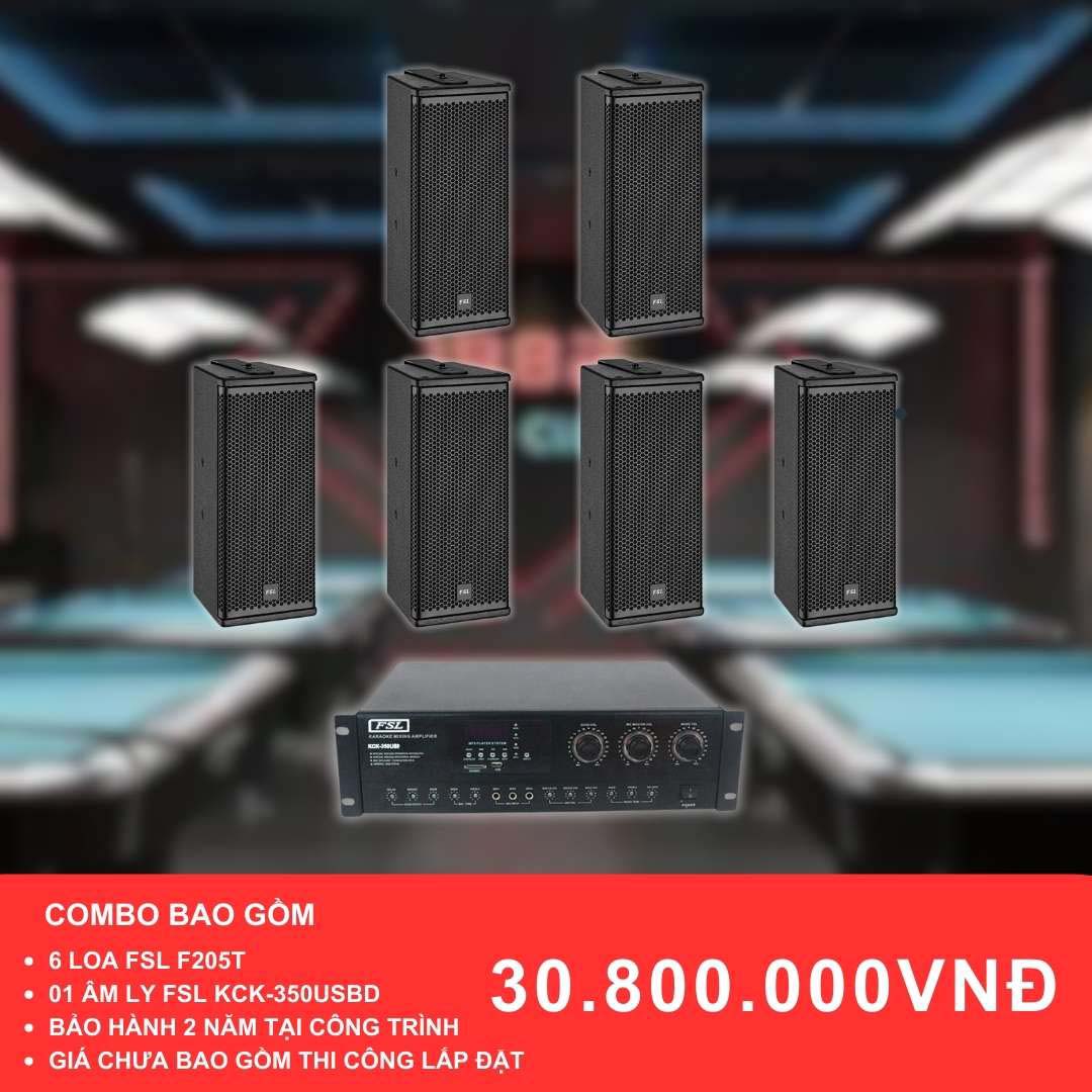 Loa treo tường FSL F205T cho quán bida có diện tích 100-200m2