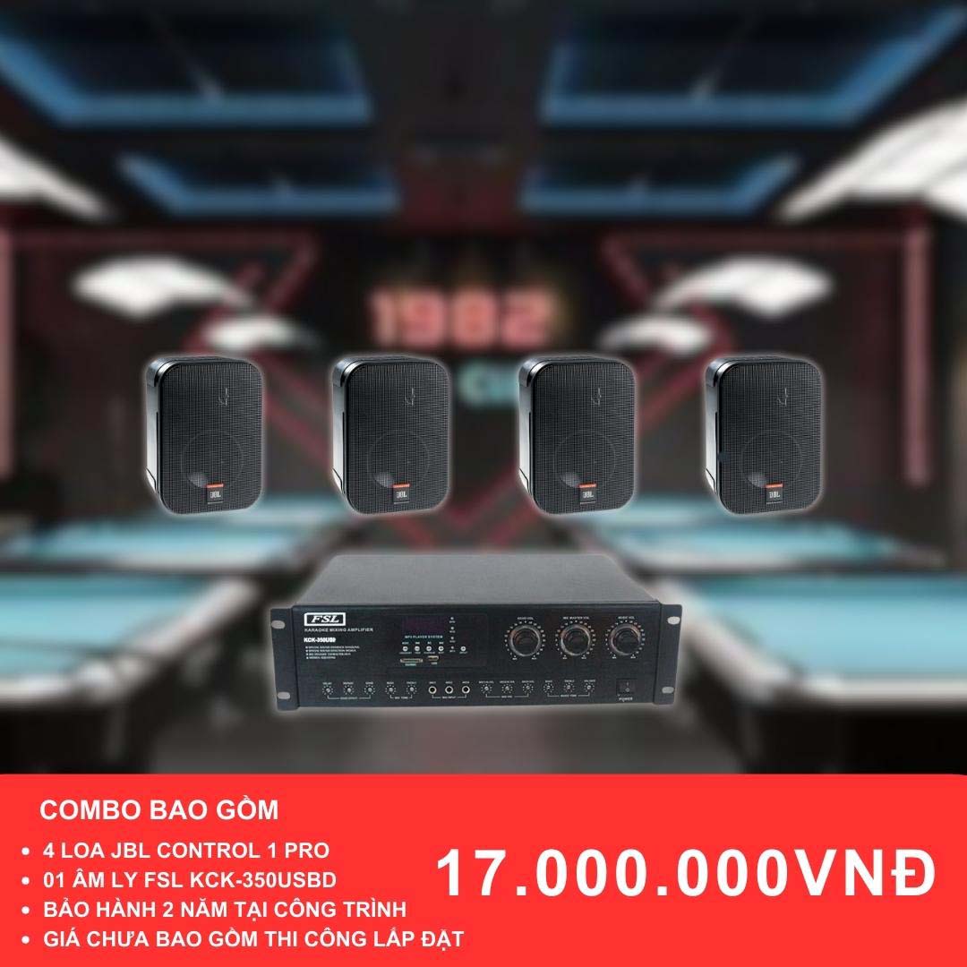 Loa treo tường JBL control 1 Pro cho quán bida có diện tích dưới 100m2