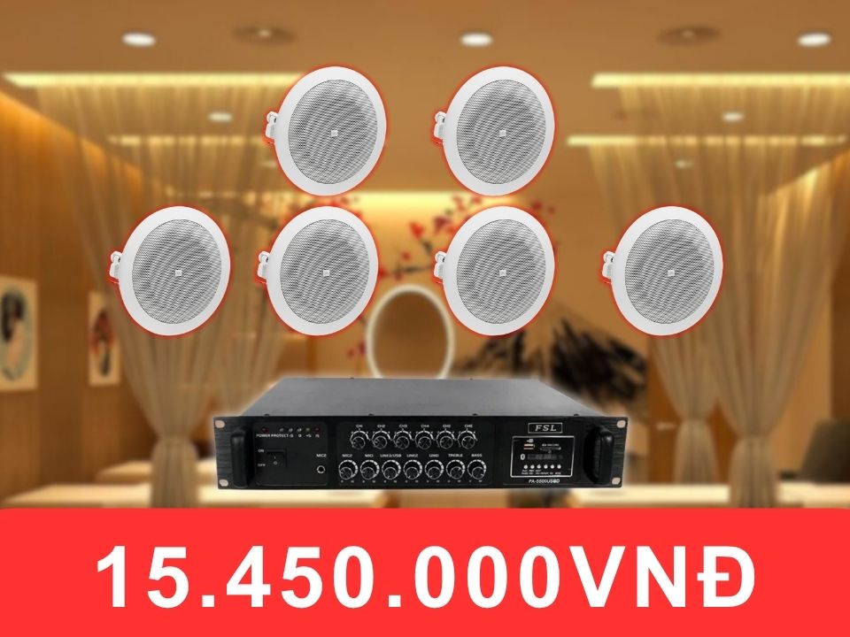Loa treo âm trần JBL 8218 cho spa diện tích 100-200m2