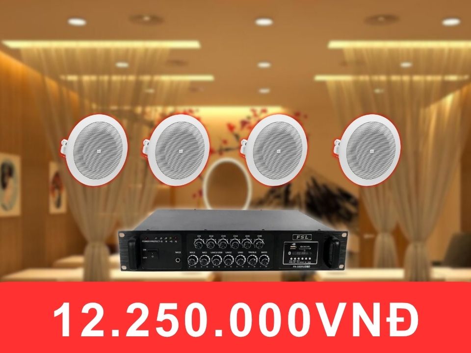Loa treo âm trần JBL 8218 cho spa diện tích 50-100m2