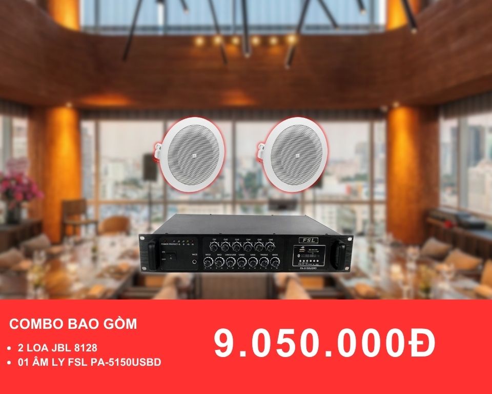 loa âm trần JBL 8128 cho nhà hàng diện tích dưới 50m2
