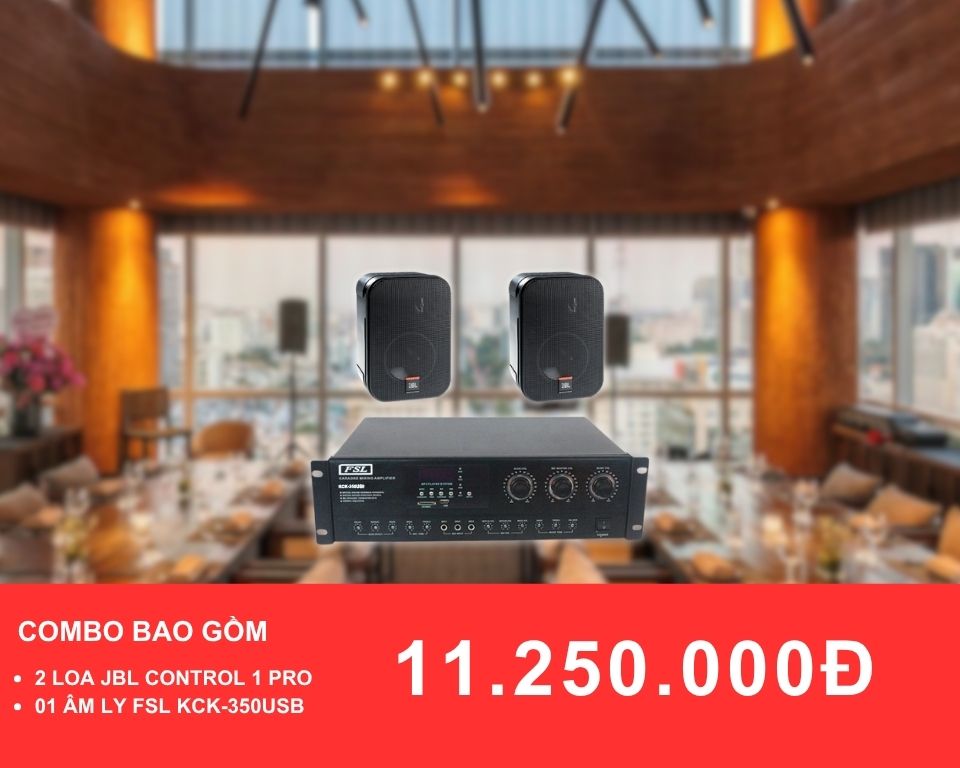 Loa treo tường JBL control 1 pro cho nhà hàng diện tích dưới 50m2