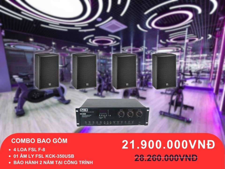 Loa treo tường FSL F-8 cho phòng gym dưới 100m2