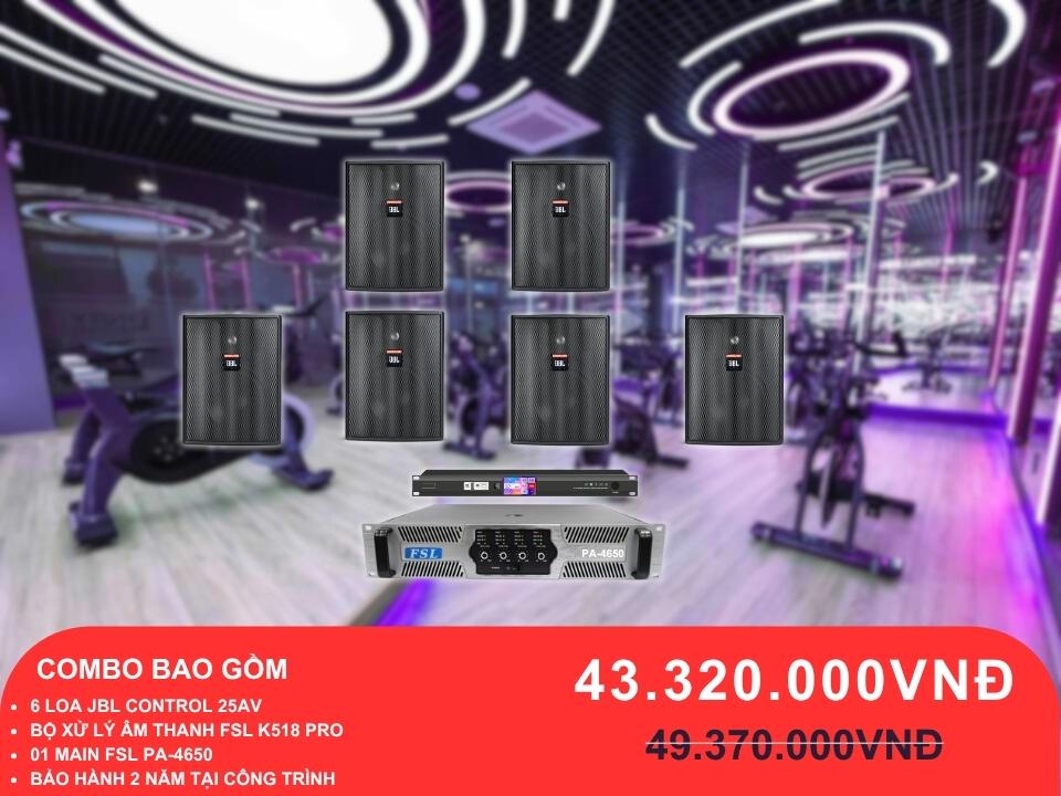 Loa treo tường JBL 25AV cho phòng gym 100-200m2