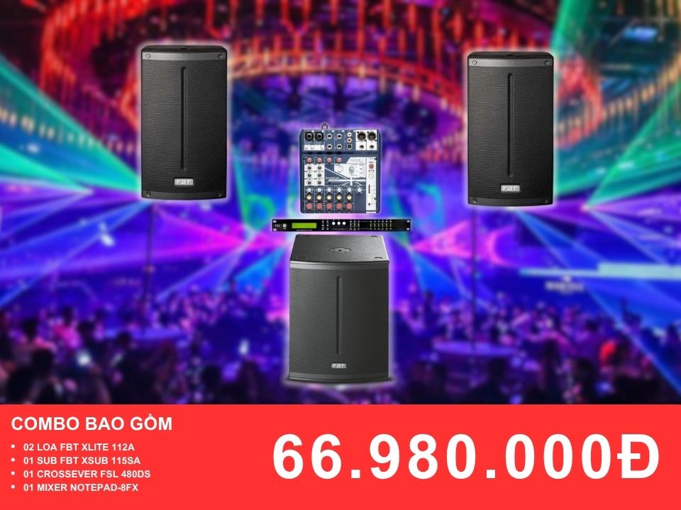 Loa FBT cho quán bar dưới 100m2