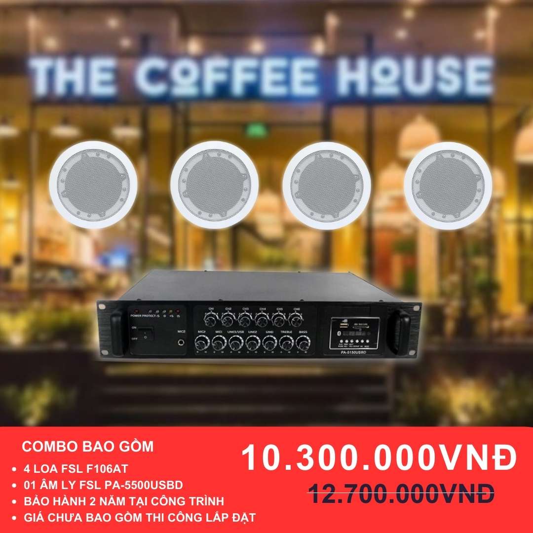 Loa âm trần FSL F106AT cho quán cafe 50-100m2