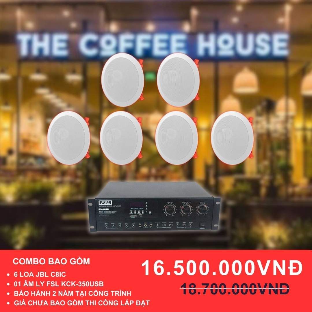 Loa âm trần JBL cho quán cafe 100-200m2