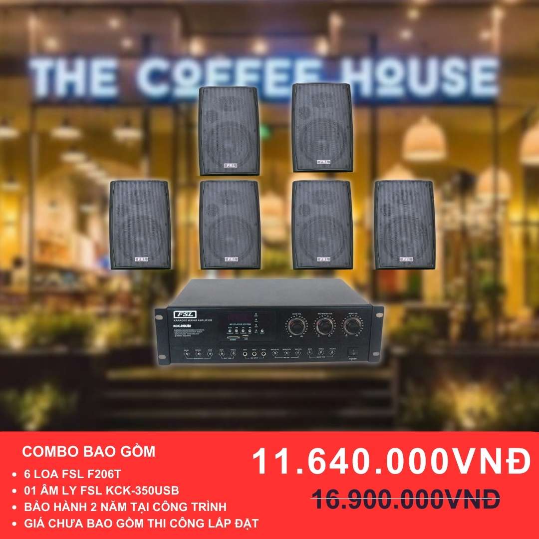 Loa treo tường FSL F106T cho quán cafe 100-200m2