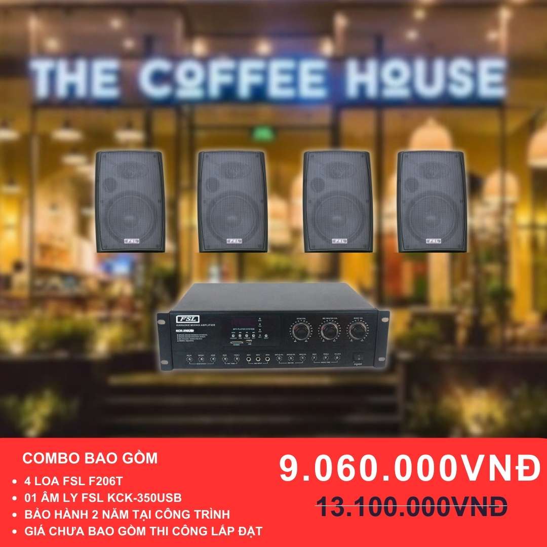 Loa treo tường FSL F106T cho quán cafe 50m-100m2