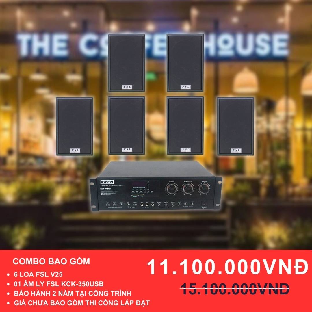 Loa treo tường FSL V25 cho quán cafe 100-200m2