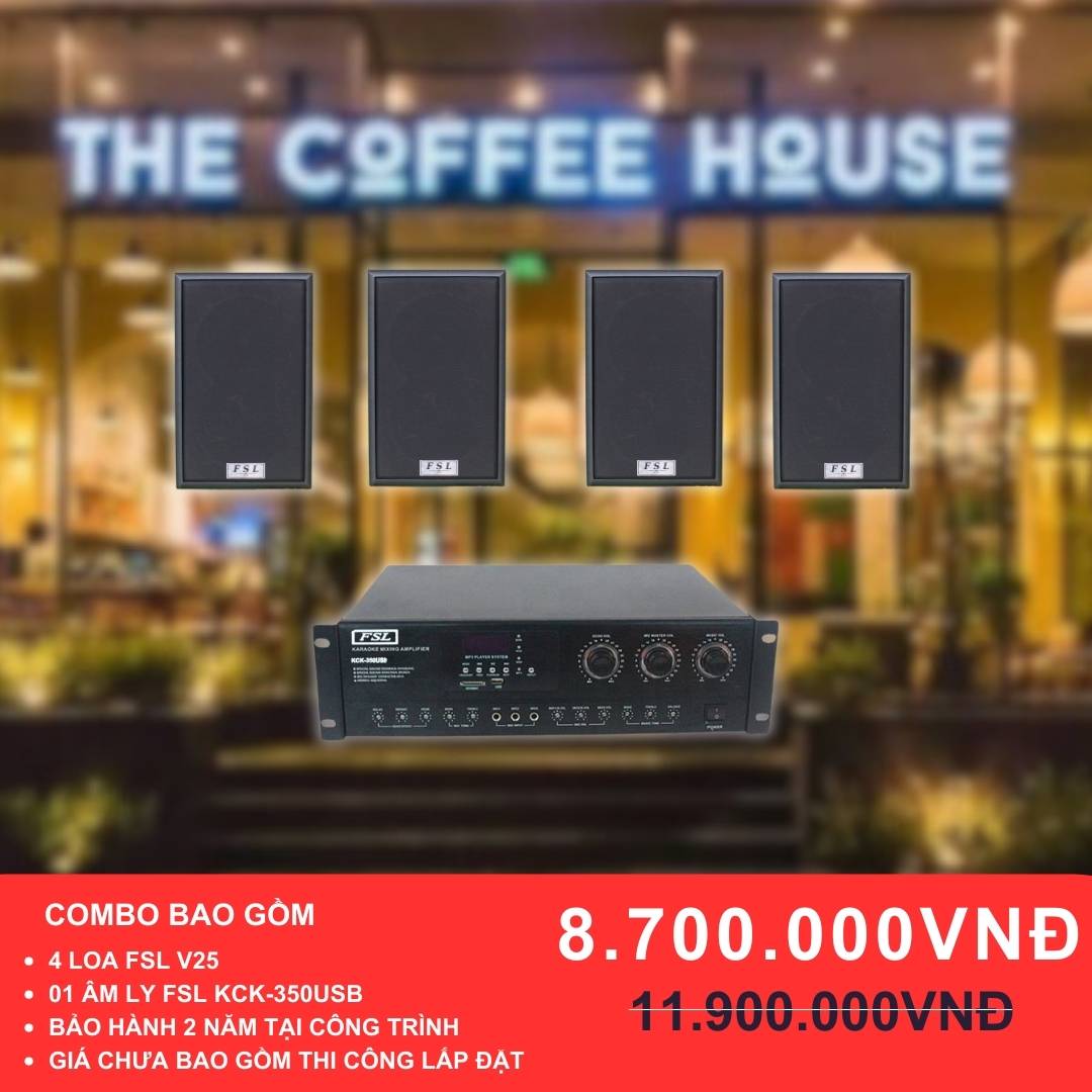 Loa treo tường FSL V25 cho quán cafe 50m-100m2