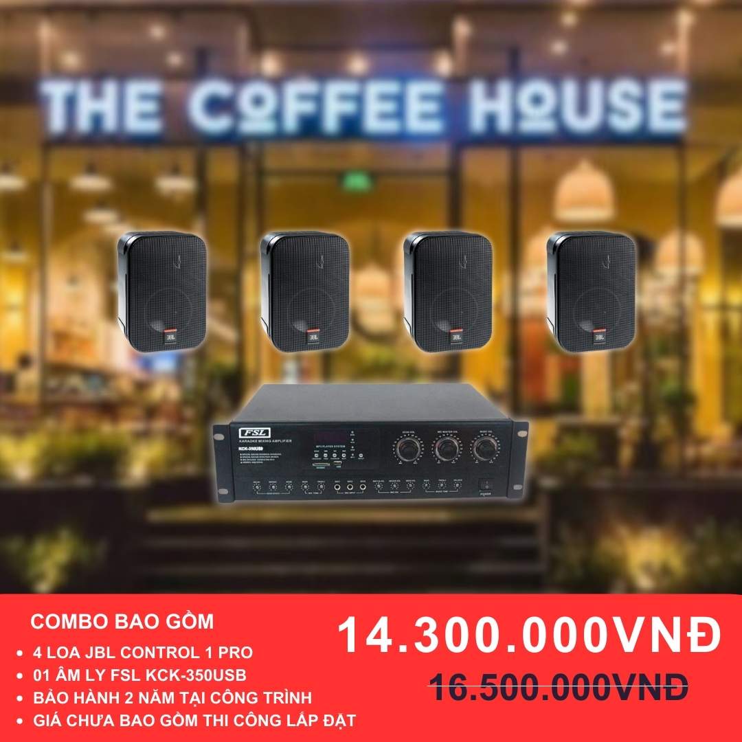 Loa treo tường JBL Control 1 Pro cho quán cafe 50m-100m2