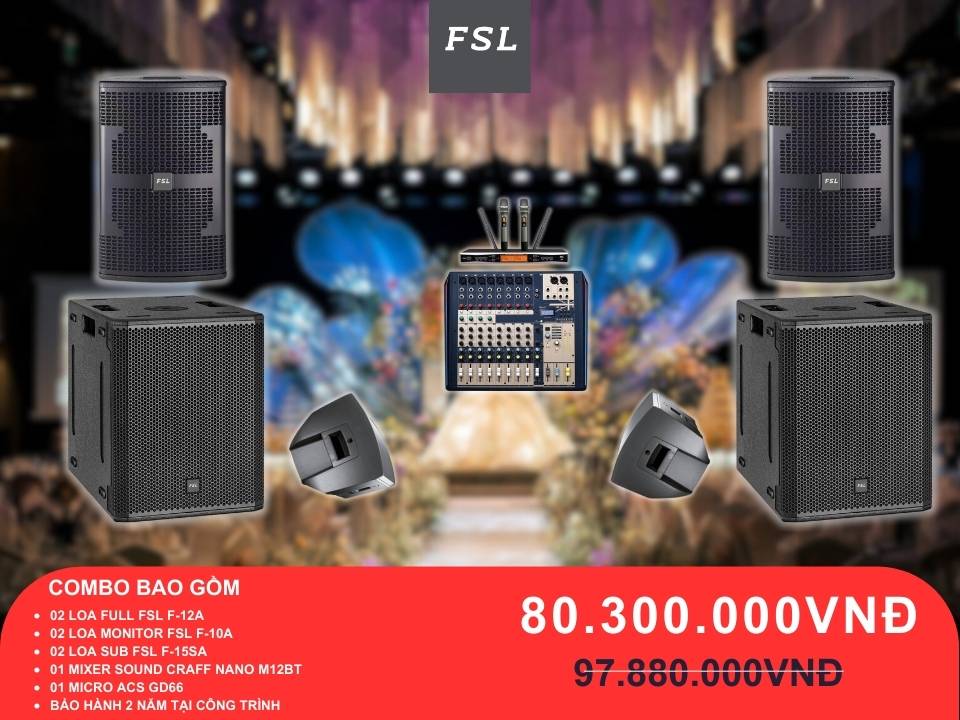 Dàn âm thanh FSL dành cho nhà hàng tiệc cưới diện tích 50-100m2