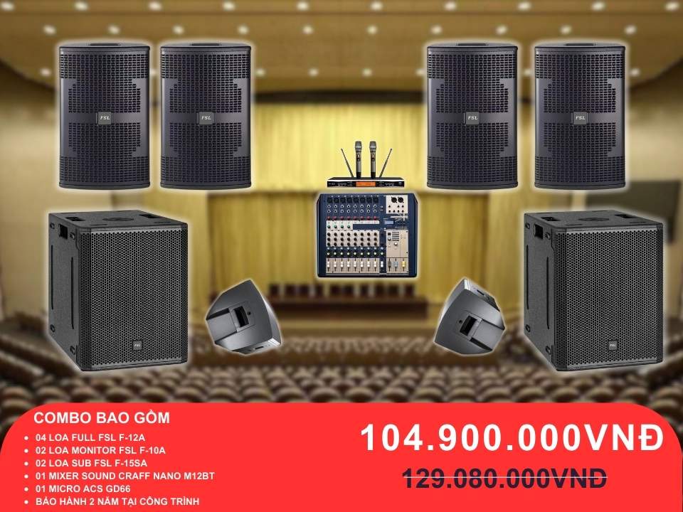 Dàn âm thanh FSL cho hội trường 100-200m2
