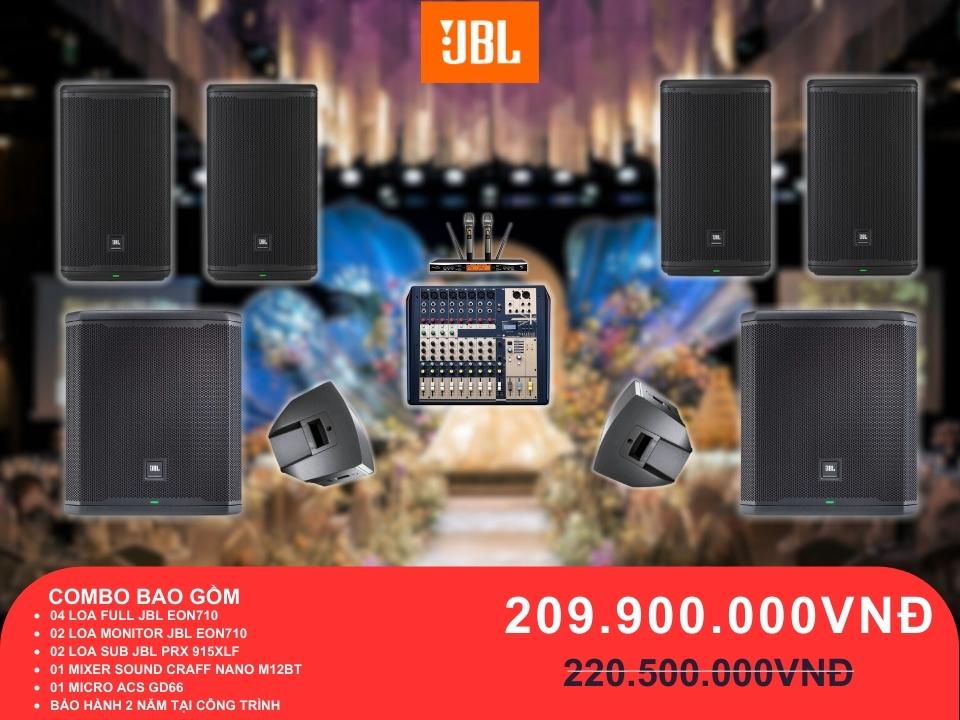 Dàn âm thanh JBL dành cho nhà hàng tiệc cưới diện tích 100-200m2