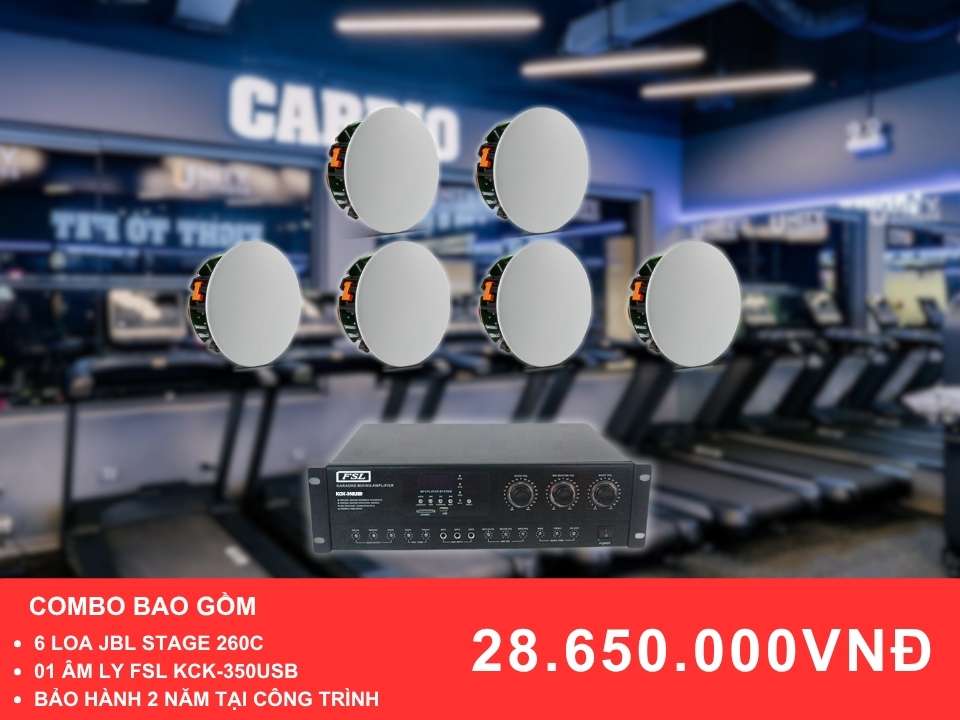 Loa âm trần JBL Stage 260C cho phòng Gym diện tích 100-200m2