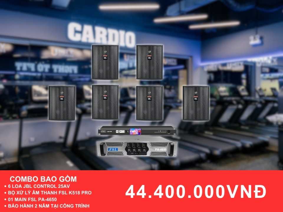 Gói loa cho phòng Gym JBL Control 25AV cho phòng Gym diện tích 100-200m2