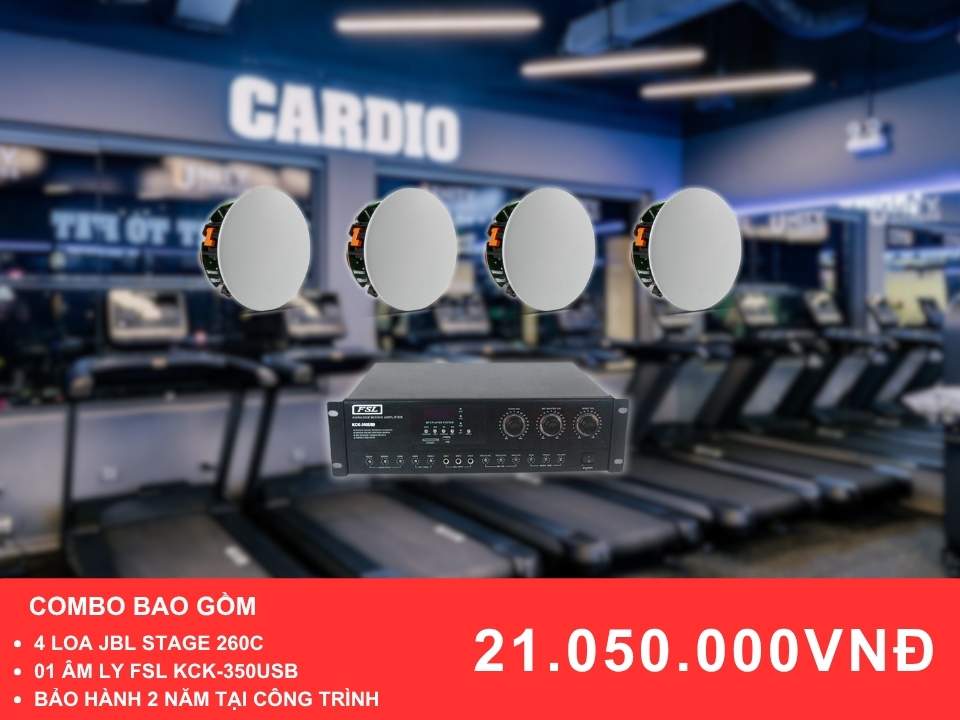 Loa âm trần JBL Stage 260C cho phòng Gym diện tích dưới 100m2