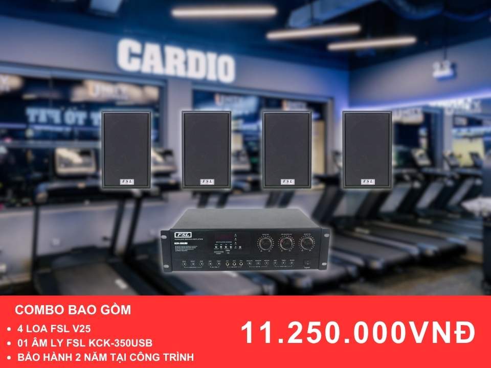 Gói loa cho phòng Gym FSL V25 cho phòng Gym diện tích dưới 100m2
