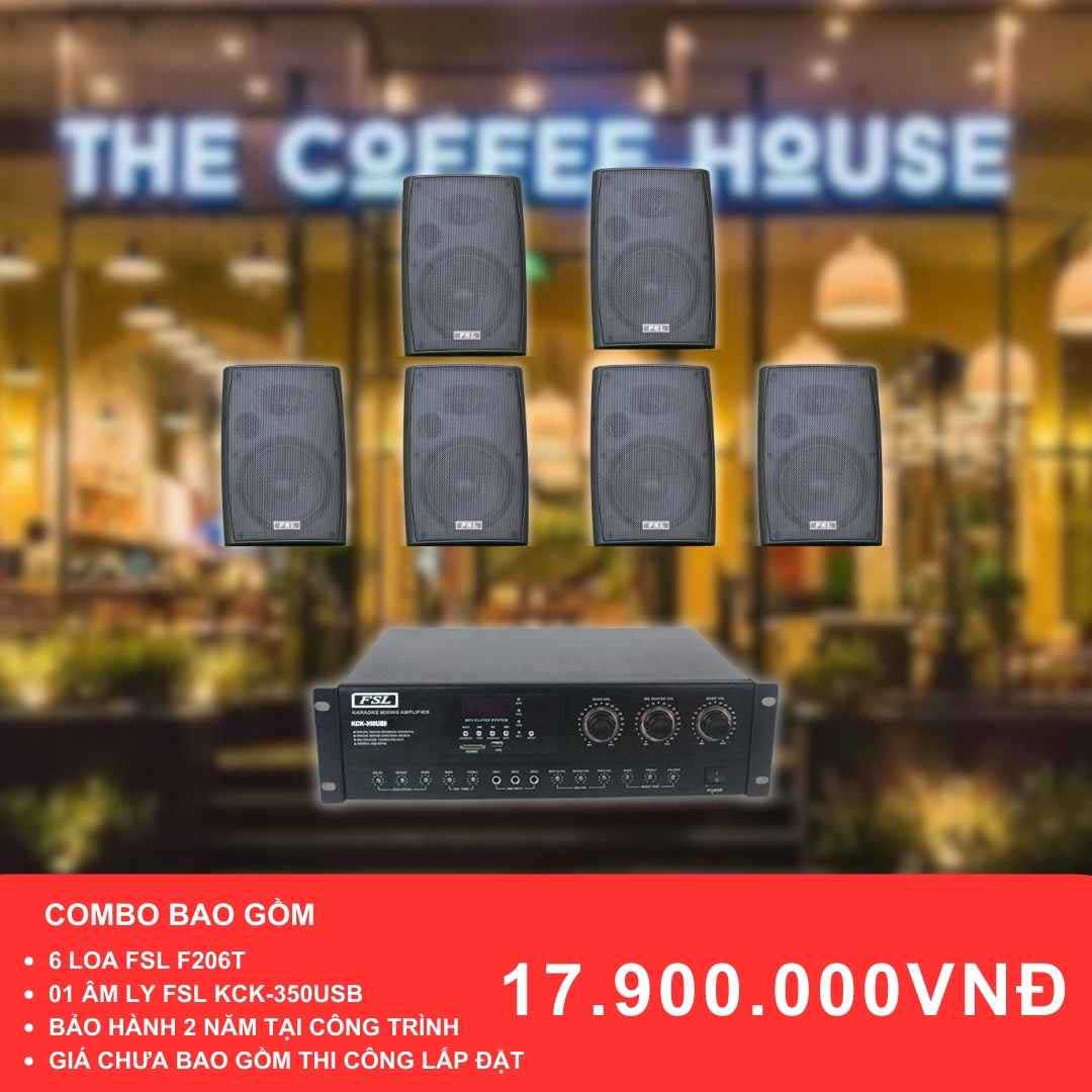 Loa treo tường FSL F206T cho quán cafe diện tích 100-200m2
