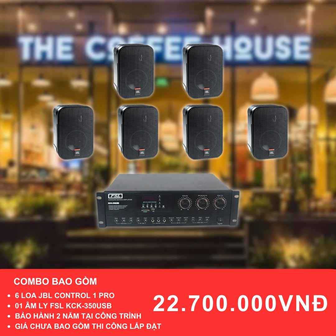 Loa treo tường JBL Control 1 Pro cho quán cafe diện tích 100-200m2