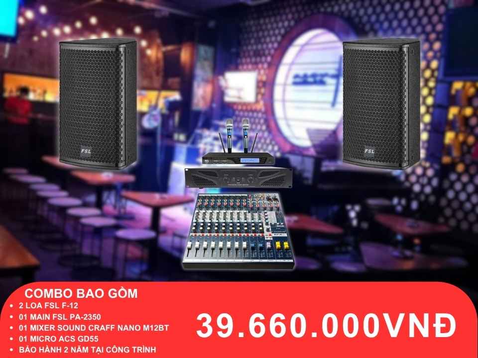 Loa hát Acoustic FSL F-12 cho quán cafe